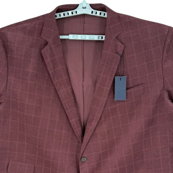 Stafford Men's Burgundy Check Corduroy Sport Coat Big/Tall Size 60L NWT $220.00 - Picture 3 of 12
